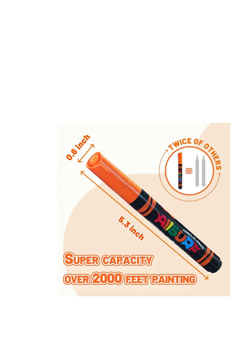 YPLUS Super Capacity Acrylic Paint Pens Markers, 16 Colors Big Acrylic Painting Pens Set, DIY Art Craft for Glass, Rock, Wood, Egg, Stone, Metal, Art Supplies - Image 2