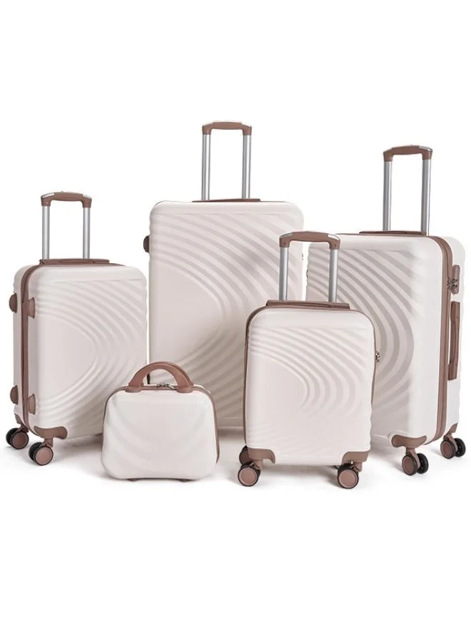 LIMRA Travel Bags From limra it consists of 5 luggage bags with a modern design and a solid beige/gold color