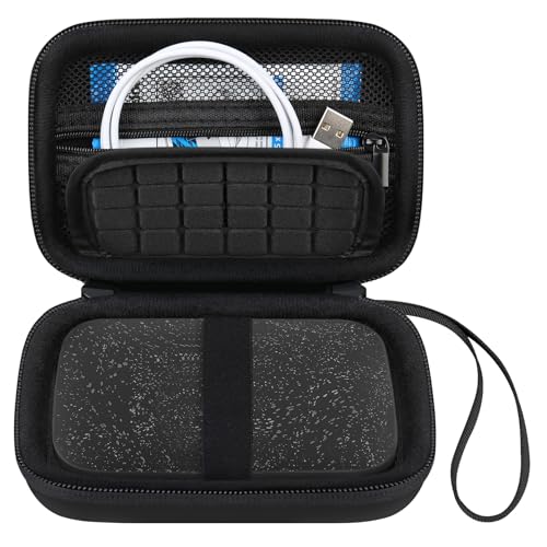 Canboc Hard Case for HP Sprocket 2x3 Portable Instant Photo Printer, Zipper Mesh Pocket fits Photo Paper and Cable, Black - Image 1