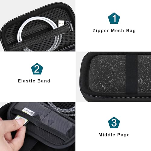 Canboc Hard Case for HP Sprocket 2x3 Portable Instant Photo Printer, Zipper Mesh Pocket fits Photo Paper and Cable, Black - Image 5