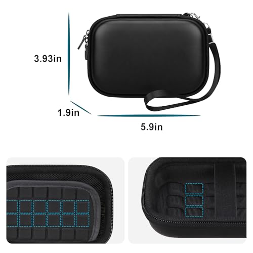 Canboc Hard Case for HP Sprocket 2x3 Portable Instant Photo Printer, Zipper Mesh Pocket fits Photo Paper and Cable, Black - Image 4