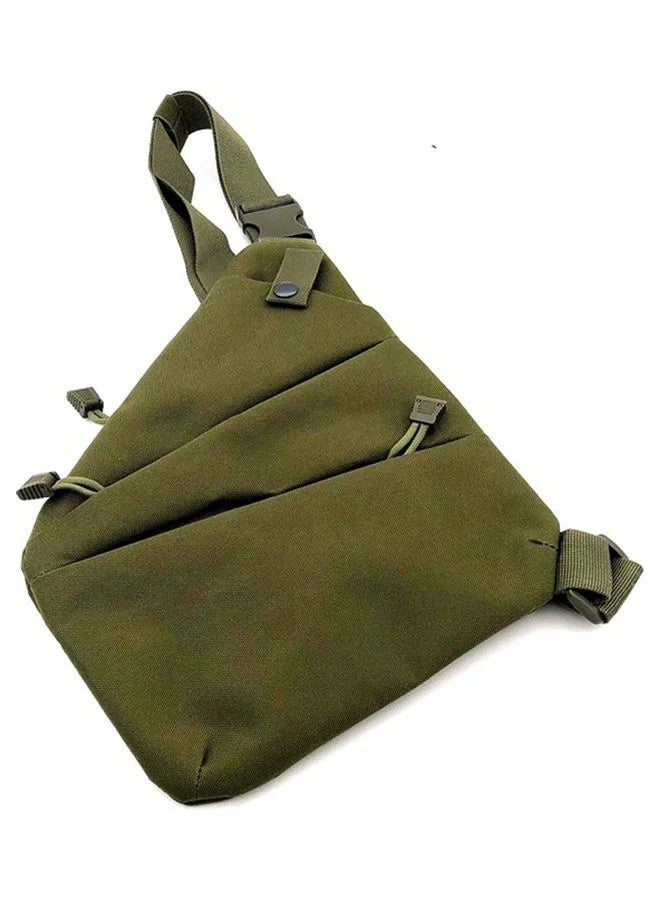 Nylon Crossbody Shoulder Storage Bag for Hiking Cycling Camping, Green, 18 x 4 x 17 cm - Image 3