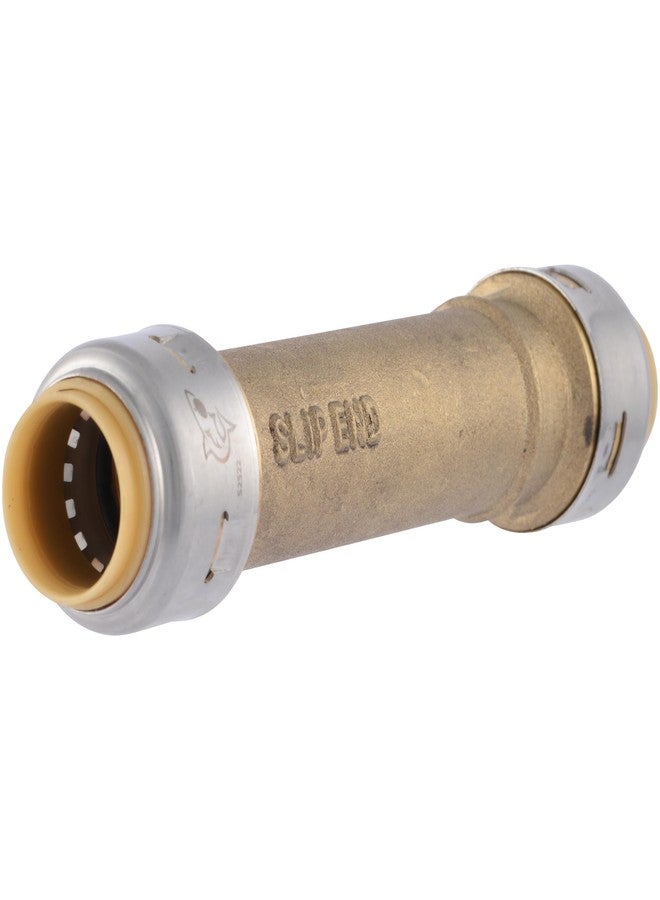 SharkBite Max 1/2 Inch Slip Coupling, Push to Connect Brass Plumbing Fitting, PEX Pipe, Copper, CPVC, PE-RT, HDPE, UR3008A - Image 1