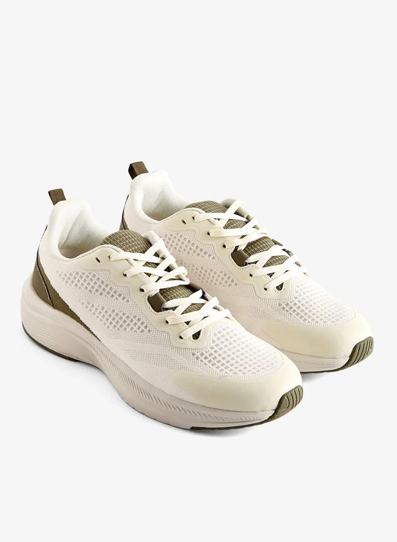 Redtag Men White Material Block Trainers