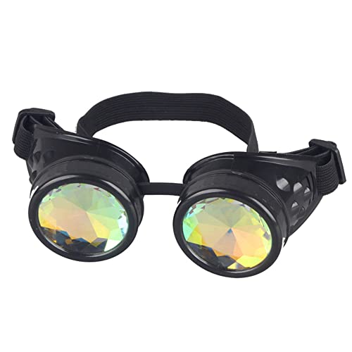 Lelinta Kaleidoscope Rave Goggles Steampunk Goggles Glasses Halloween Costume Accessories for Men Women Cosplay Party - Image 4