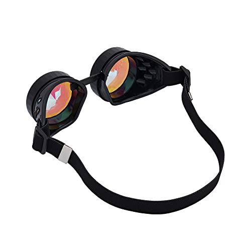 Lelinta Kaleidoscope Rave Goggles Steampunk Goggles Glasses Halloween Costume Accessories for Men Women Cosplay Party - Image 5