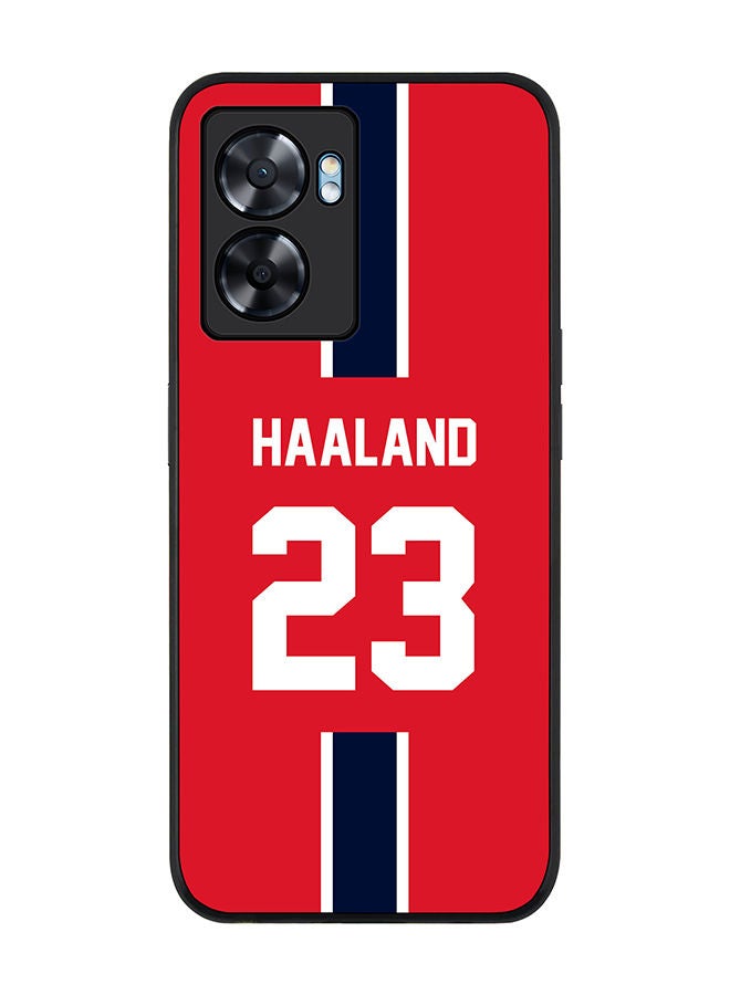 Stylizedd Rugged Black edge case for Oppo A57 Slim fit Soft Case Flexible Rubber Edges Anti Drop TPU Gel Thin Cover - Football Team - Norway Player Name - Haaland - Image 1
