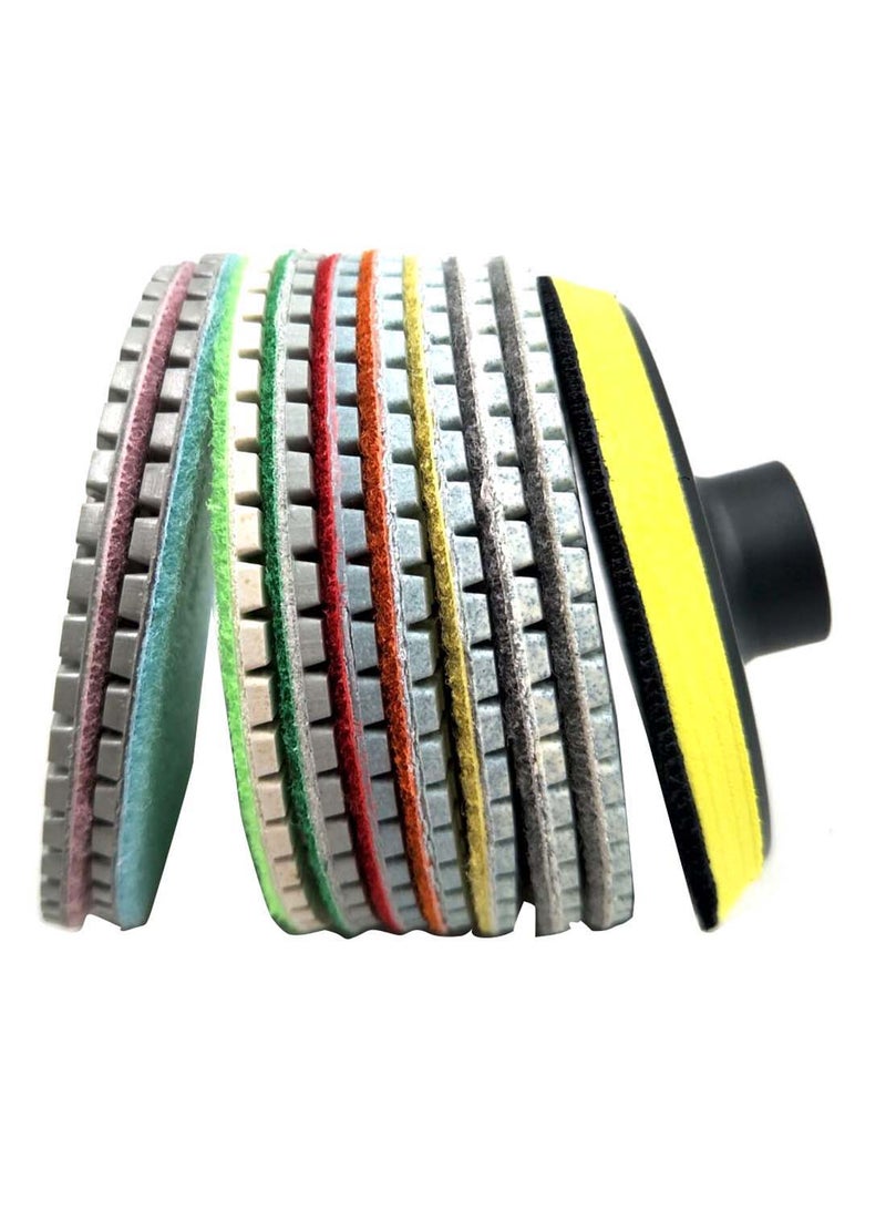 10-Piece Diamond Marble Polishing Pad Set Multicolour 4inch  - Image 2