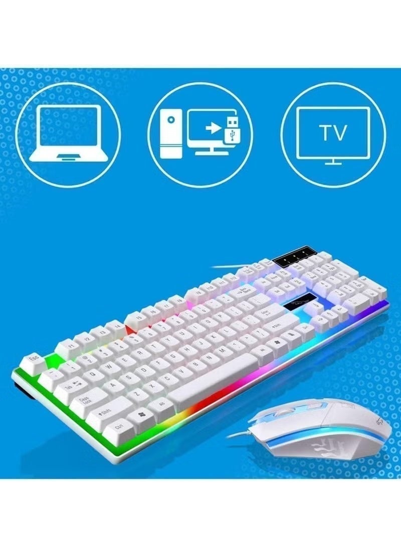 G21 Professional Gaming Bundle 4-in-1 Wired Rainbow Backlit Keyboard Ergonomic High-Precision Mouse Over-Ear Headset with Mic PS4 Ready Anti-Slip Mouse Pad for Gaming Office Home Use - Image 5