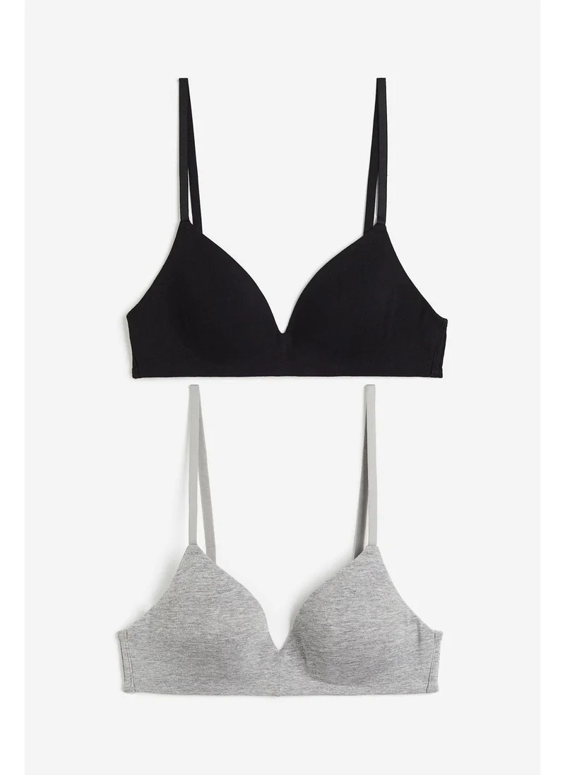اتش اند ام 2-pack padded non-wired cotton bras