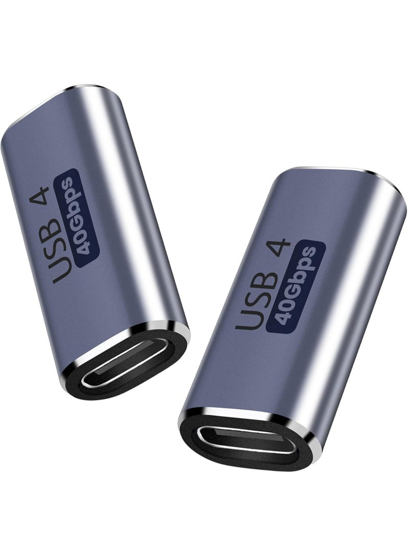 USB-C Female-to-Female Coupler (2 Pack) – USB4.0 Type-C Connector, 40Gbps Data Transfer, 100W Fast Charging, OTG Support for Laptops, Tablets, Phones, and USB-C Devices - Image 1