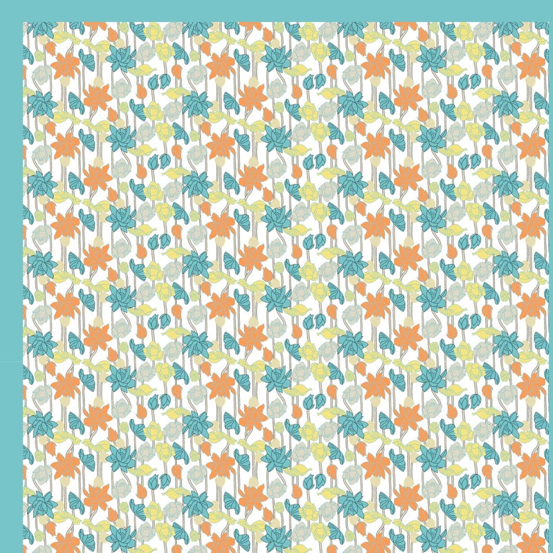 DE CAMA Since 1997 | 100% Cotton 240 TC Premium Single Size Bedsheet for Single Bed (60 x 90 Inch) with 1 Pillow Cover (17 x 27 Inch) Designer Printed Bedsheet Set - Floral Sky Blue - Image 4