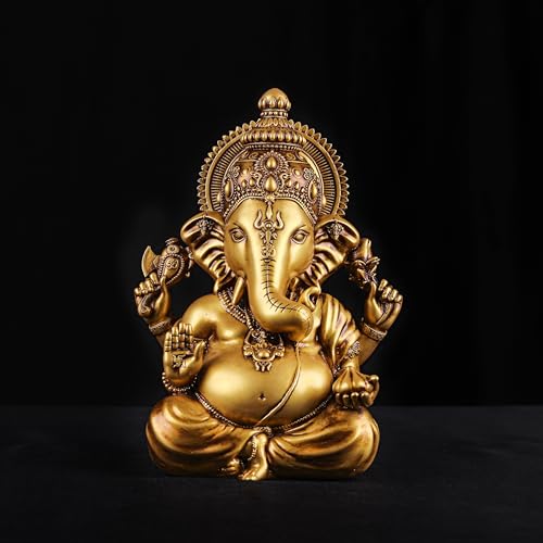 Artarium Vighnaharta Resin Ganesha Idol Vinayaka Statue (Height 3.5-Inch), Ganpati Murti Idol Car Dashboard, Home Decor, Puja Room, Spiritual Gift & Decorative - Antique - Image 5