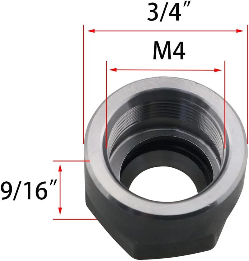 كلاراكو صواميل تثبيت كوليت M14 من Klarako مكونة من 4 قطع، صواميل تثبيت كوليت سداسية من خيط M14 لحامل ظرف الطحن CNC في المخرطة - Image 2
