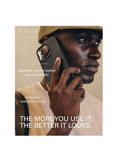 Mujjo Mujjo Leather Phone Case - Fits iPhone 16 Pro Max - MagSafe Compatible - Premium European Leather - Enhanced Phone & Camera Lens Protection - Crafted with Recycled Material - Slim Profile Black  - Image 5