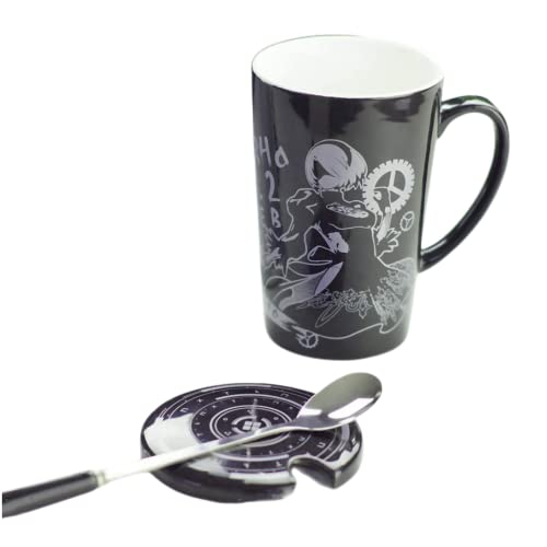 damdos Coffee Mugs for Automata Cosplay 2B Coffee Cup Ceramic Mugs With Lid Daily Drink Tea Milk Coffee Glass(12 Oz) - Image 3