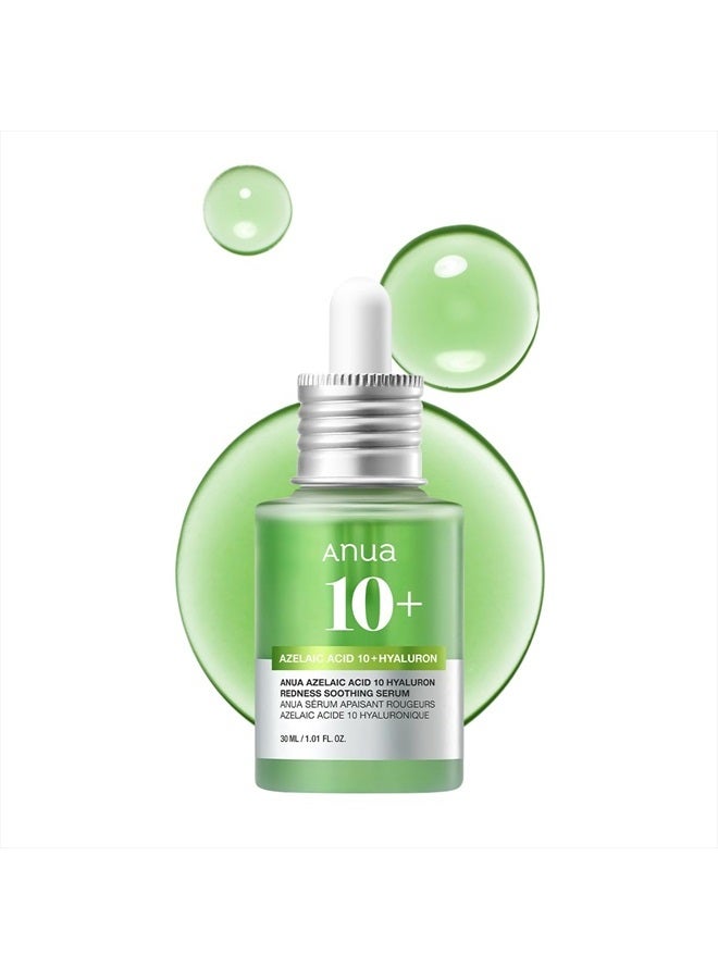 Anua Azelaic Acid 10 Hyaluron Redness Soothing Serum, Facial Serum for Sensitive skin, Hyaluronic Acid, Niacinamide, Spot Care, Natural Color, Vegan, Korean Skincare (30ml/ 1.01 fl oz.) Natural green 1.01 Fl Oz (Pack of 1)Fluid Ounce - Image 1
