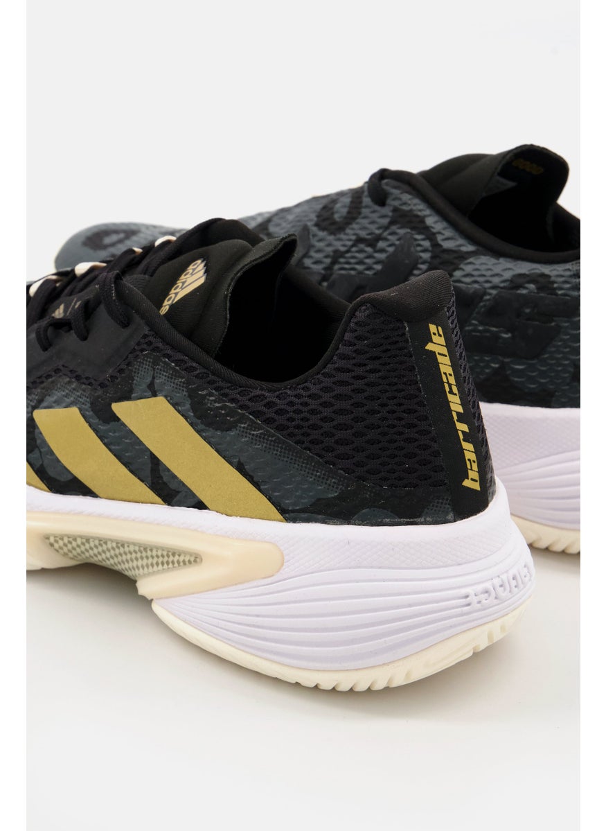 Adidas - Women Lace Up Barricade Wide Sports Shoes, Black - Image 1