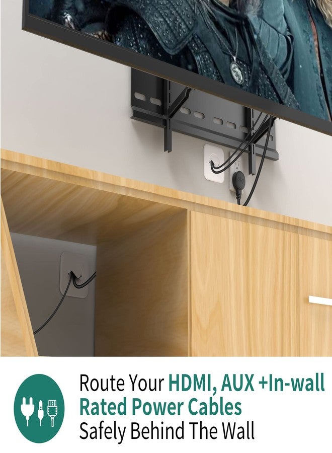 HomeMount طقم إخفاء أسلاك التلفزيون من هوم ماونت للتلفزيونات المثبتة على الحائط - طقم إدارة الكابلات لإخفاء أسلاك التلفزيون خلف الحائط - يتضمن دعامتين لإدارة الكابلات، وفتحة تثبيت أكثر سمكًا لسهولة التركيب (أبيض) - Image 2