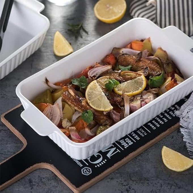 rayihni Baking Dish For Oven Ceramic Lasagne Pan Deep Lasagna Baking Dishes For Casseroles Ceramic Dish Casserole Dish Stormware Rectangular For Baking Size M - Image 3