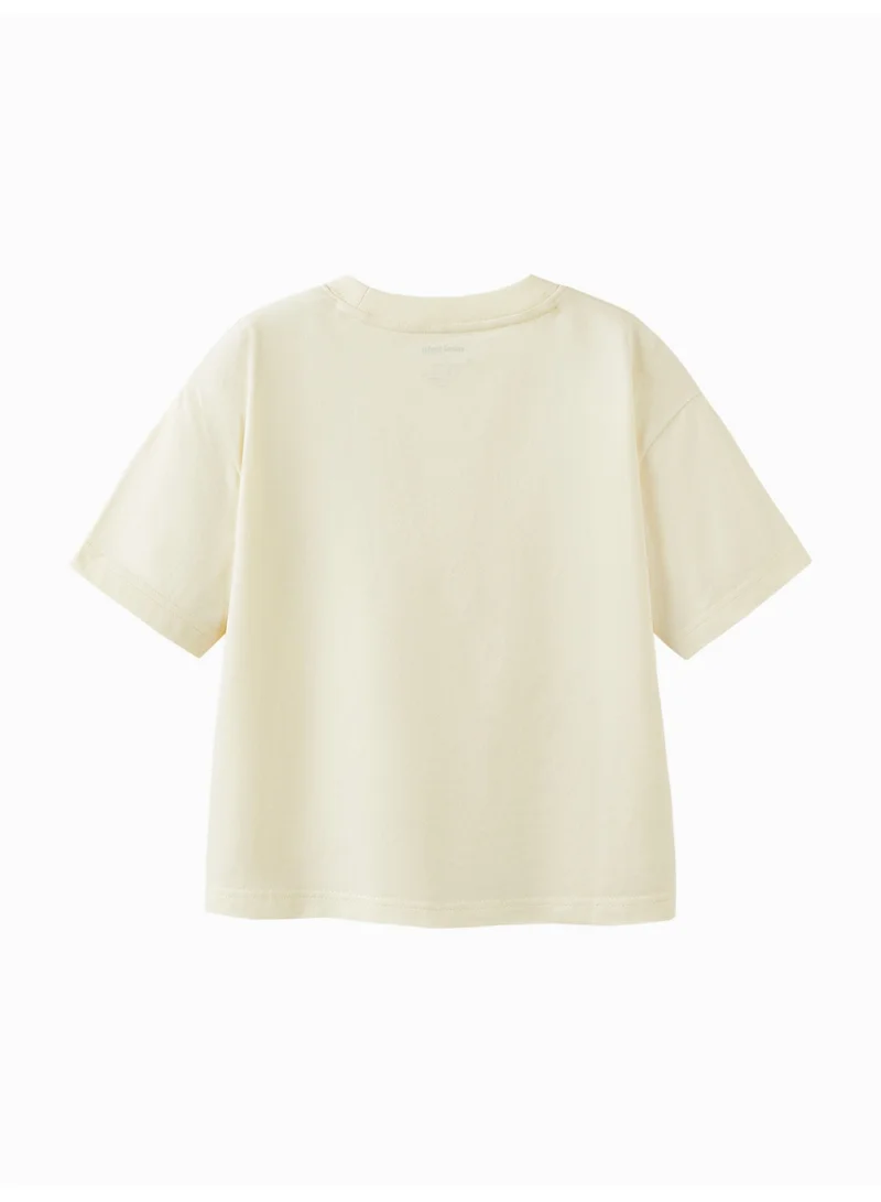 mini bala Unisex Kid Premium Soft Short - Sleeve T - Shirt, Breathable, Comfortable, Classic Crew Neck Design, Cute Logo Detail, Versatile for Daily Wear, Playdates Children's Casual Essential Top