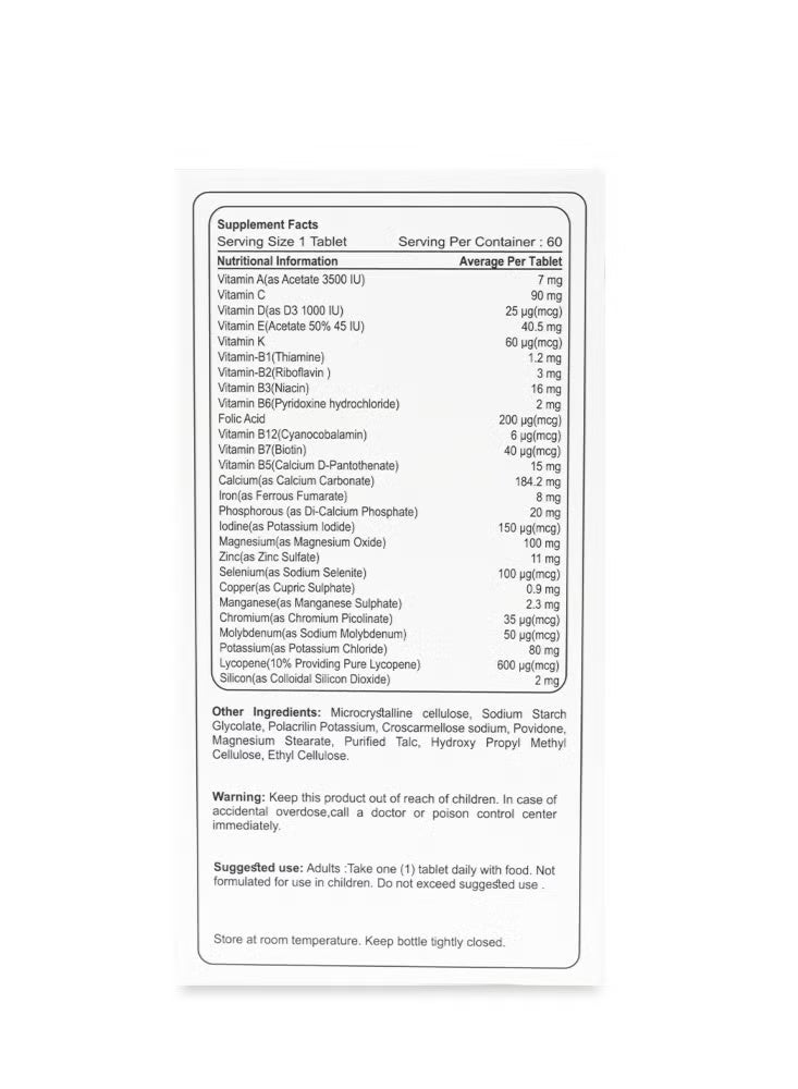 CENVITAN MEN Multi Vitamin and Minerals formula for men 60 TABLETS - Image 3