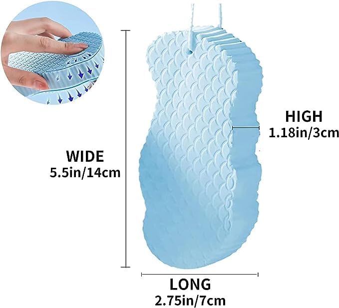Ncry Body Scrubber Exfoliating 3D Bath Sponge - Dead Skin Sponge, Super Soft Body Shower Sponge to Spa, Reusable for Adults, Children and Pregnant Women (Multicolours) (1,2) (pack of 1) - Image 2