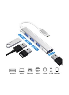 Generic USB Hub Type-C to 4 Port USB 3.0 + USB 2.0 Adapter, Slim Portable Data Hub with Aluminum Body  - Image 2