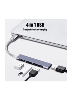 Generic USB Hub Type-C to 4 Port USB 3.0 + USB 2.0 Adapter, Slim Portable Data Hub with Aluminum Body  - Image 3