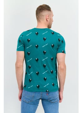 Originals by Brooklyn Cloth Men Crew Neck Short Sleeves Graphic Print T-Shirt, Teal Green Combo  - Image 3