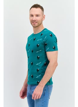 Originals by Brooklyn Cloth Men Crew Neck Short Sleeves Graphic Print T-Shirt, Teal Green Combo  - Image 2