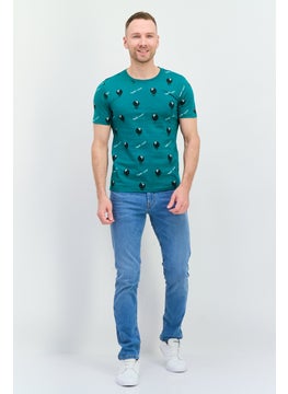 Originals by Brooklyn Cloth Men Crew Neck Short Sleeves Graphic Print T-Shirt, Teal Green Combo  - Image 4