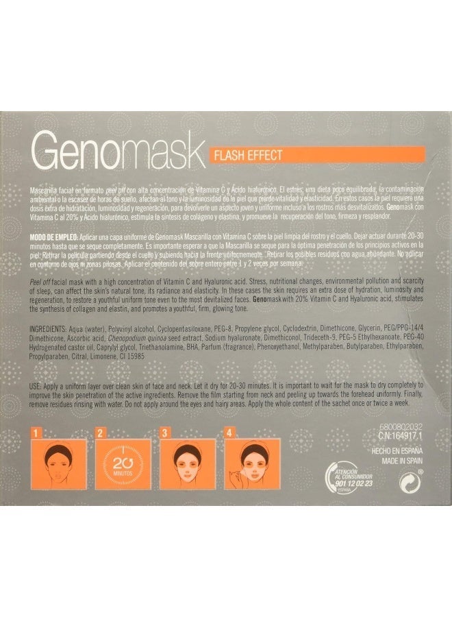 Genove Genové Genomask Peel-Off Facial Mask with Vitamin C & Hyaluronic Acid | Purifying, Anti-Aging & Brightening Face Mask for Radiant Skin - Image 4