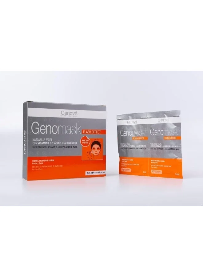 Genove  Genové Genomask Peel-Off Facial Mask with Vitamin C & Hyaluronic Acid | Purifying, Anti-Aging & Brightening Face Mask for Radiant Skin  | Best Price UAE
