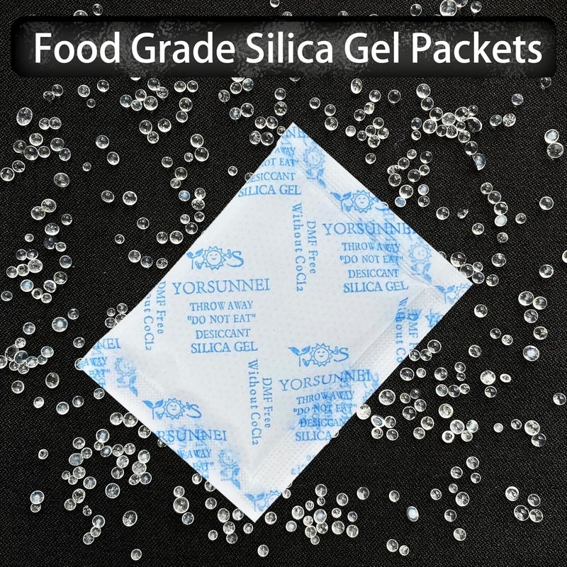YORSUNNEI Food Grade Silica Gel Packets 2 Grams Desiccant Packs for Moisture Control Desiccant Bags Humidity Packs for Food Storage and Moisture Absorbers 200 Packs - Image 4