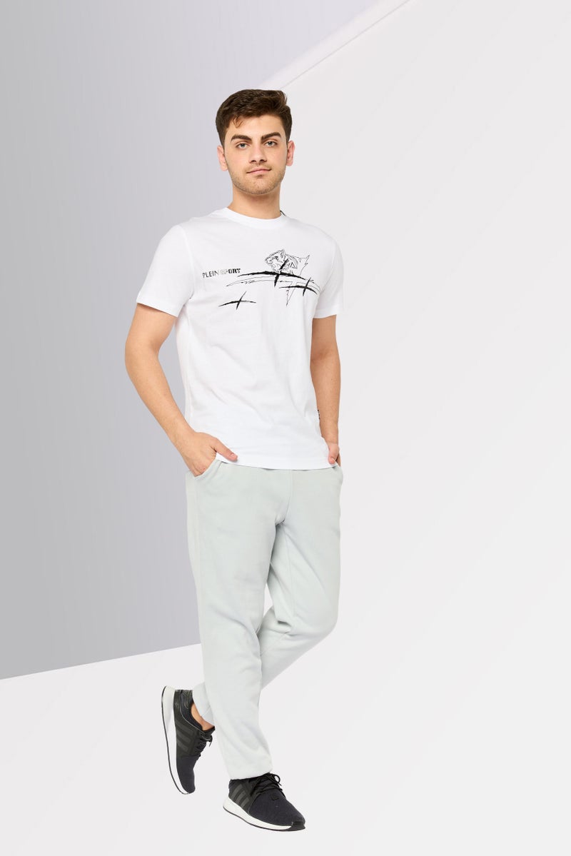 PHILIPP PLEIN Plein Sport Men Sportswear Fit Short Sleeve Outdoor T-Shirt, White - Image 2