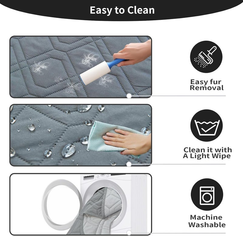 Trendy economical quality 132x208cm Double-Sided Waterproof Dog Bed Cover Pet Blanket with Anti-Slip Back for Furniture Bed Couch Sofa Reversible Flexible trendy construction - Image 5