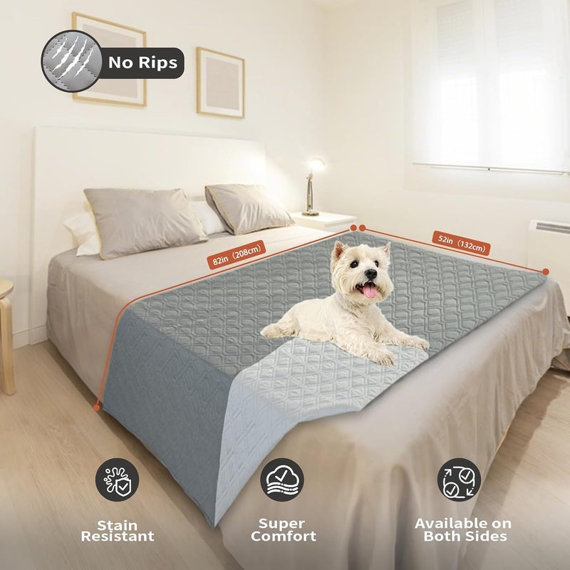 Trendy economical quality 132x208cm Double-Sided Waterproof Dog Bed Cover Pet Blanket with Anti-Slip Back for Furniture Bed Couch Sofa Reversible Flexible trendy construction - Image 2