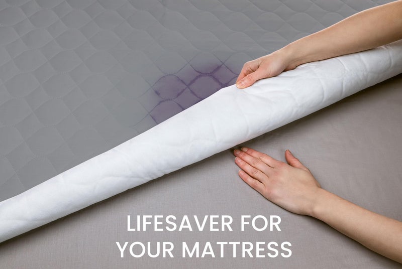 Lynmark® 2X Toddler Potty Training Bed Pads - Soft Waterproof Bedwetting Pee Protector Mat for Kids - Multi-Layer Non-Slip Washable Incontinence Mattress Sheet Absorbs Up to 2000ml - 33" x 27", Grey - Image 4