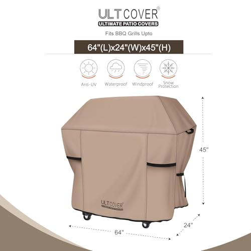 ULTCOVER Waterproof Grill Cover 64 inch, Heavy Duty BBQ Cover for 4-6 Burners Outdoor Gas Barbecue Grill - Image 2