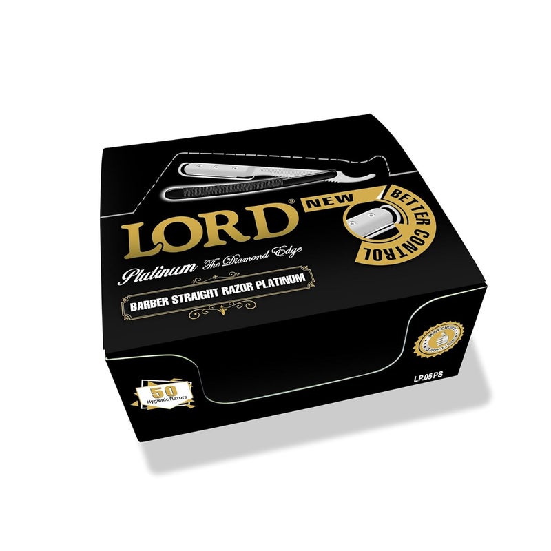 Lord Lord Platinum Straight Disposable Razors  Pack of 50 SingleBlade Razors for Precise Shaving 