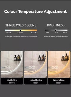 Vmax LED Mirror With Temperature Defogging Switch And 3 Color Modes 48x48x8cm  - Image 5