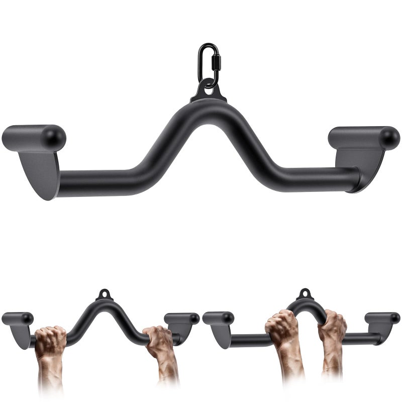 Kipika 20" LAT Pull Down Bars Cable Machine Attachment, Rowing T-bar V-bar Set, Back Strength Training Handle Grips for Cable Machine Rowing Machine - Image 1
