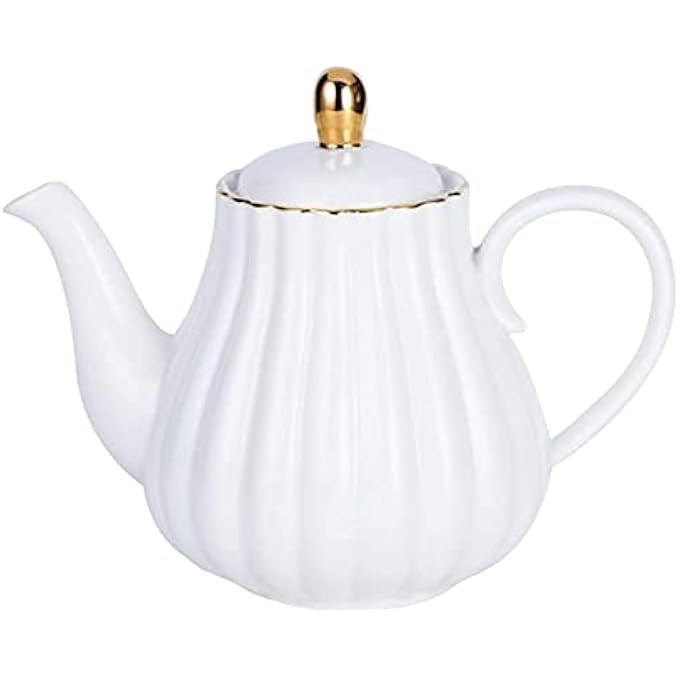 Eplze Ybk Tech Strength Porcelain Tea Sets Porcelain Coffee Pot Ceramic Teapot Stripe Design White - Image 2