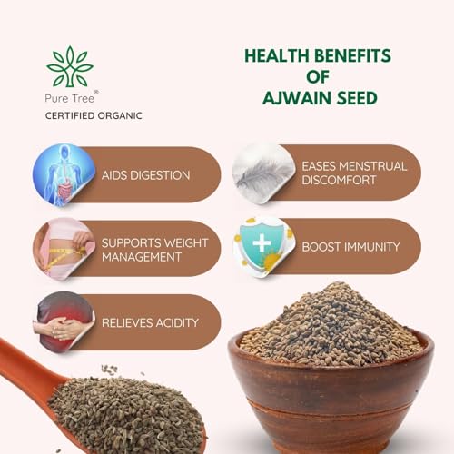 Pure Tree Certified Organic Carom Seeds | 250 g | Ajwain Seeds | Omam | Vamu | Ajowan | Ayamodakam Seeds Rich In Antioxidants - Image 3