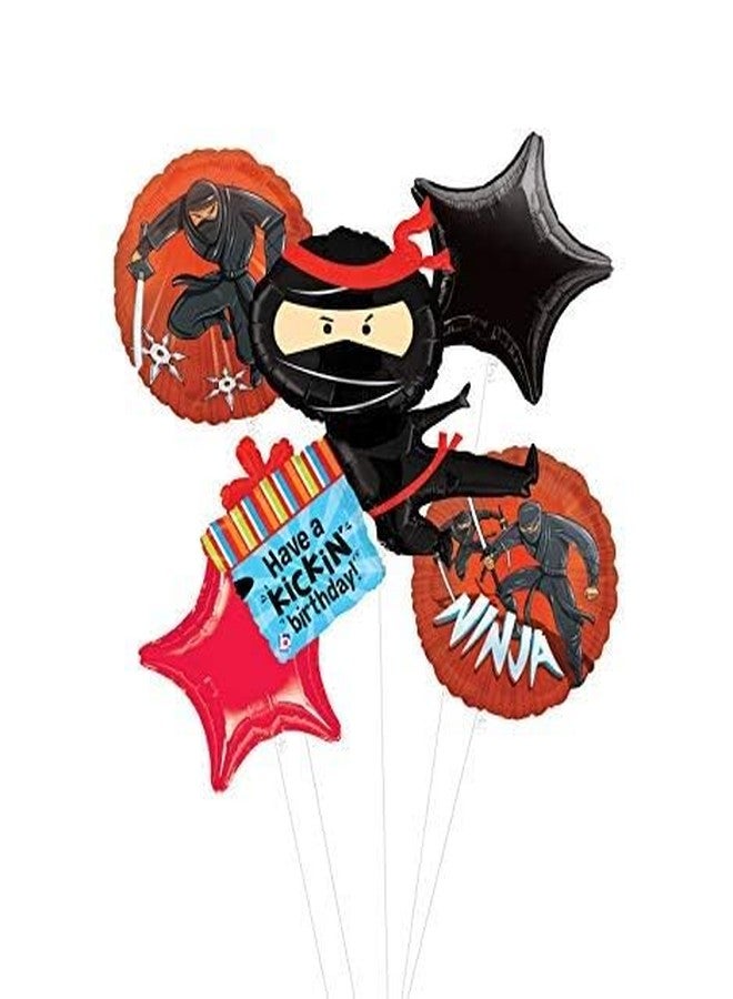 Mayflower Products Mayflower Ninja Birthday Party Supplies Have A Happy Kickin Birthday Balloon Bouquet Decorations - Image 2