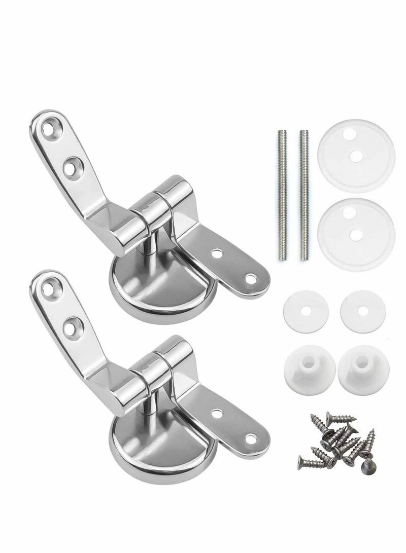 Y&D Toilet Seat Hinges Fittings, Chrome Finished Fittings and Fixtures Perfect for Wooden Resin MDF Seats Universal Adjustable Zinc Alloy  - Image 1