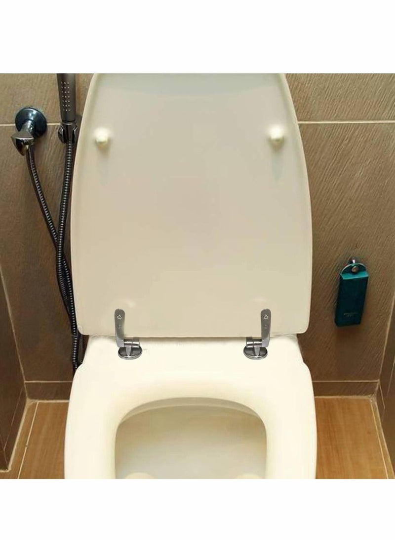 Y&D Toilet Seat Hinges Fittings, Chrome Finished Fittings and Fixtures Perfect for Wooden Resin MDF Seats Universal Adjustable Zinc Alloy  - Image 4