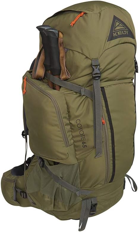 Kelty Coyote 60105 Liter Internal Frame Backpack  Hiking Backpacking Travel Hydration Compatible Fully Adjustable 65L  Dark Olive - Image 2
