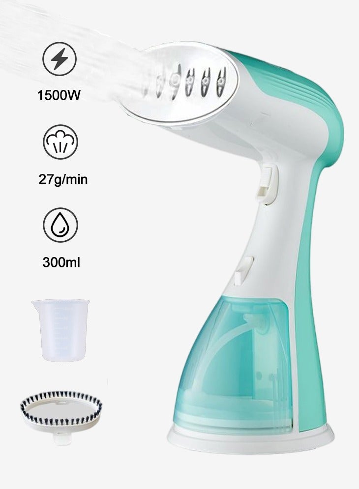 ييباو مكواة ملابس يدوية بقوة 1500 واط، مكواة بخار محمولة خزان مياه كبير سعة 300 مل، اختراق قوي، مزيل التجاعيد السريع مكواة بخار عالية الطاقة للملابس الكي السريع بالتسخين، أخضر - Image 2